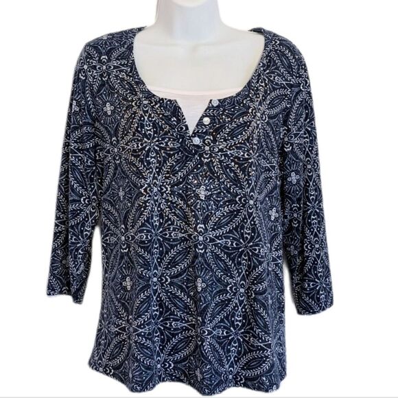 Classic edition navy floral shirt Medium @E - Picture 1 of 10